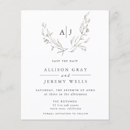 Lámina Monograma floral de presupuesto Salven la AD