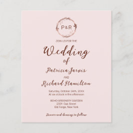 Lámina Monograma Invitación a matrimonio Rosa Misty