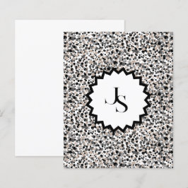 Lámina Monograma Minimalista Gris Negro Beige Textura.