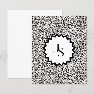 Lámina Monograma Minimalista Gris Negro Beige Textura.