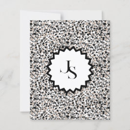 Lámina Monograma Minimalista Gris Negro Beige Textura.