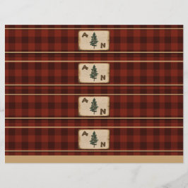 Lámina Monograma Rústico Envuelto de Invitación a Boda