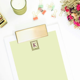 Lámina Monograma vintage Letra marco floral Papel nouveau