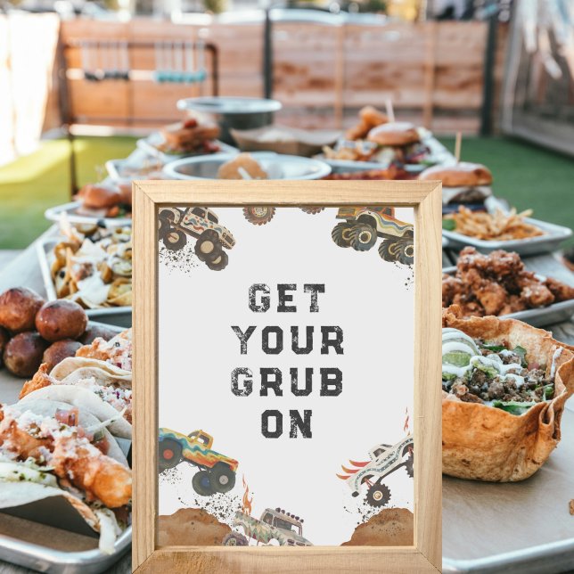 Lámina Monster Camión Boys Rótulo de mesa de regalo de cu (Subido por el creador)