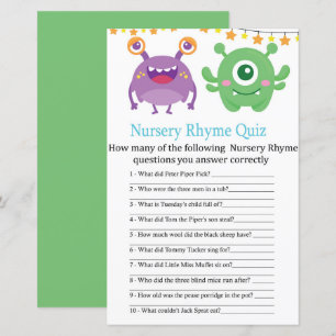 Lámina Monster Nursery Rhyme Prueba de baño de bebé