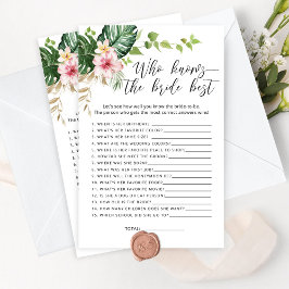 Lámina Monstera tropical Quién conoce el mejor juego de l