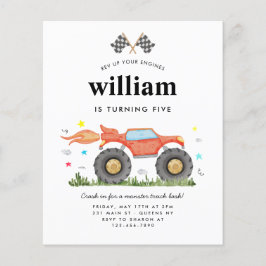 Lámina Monstruo de presupuesto Camión Bash Race Flags Kid