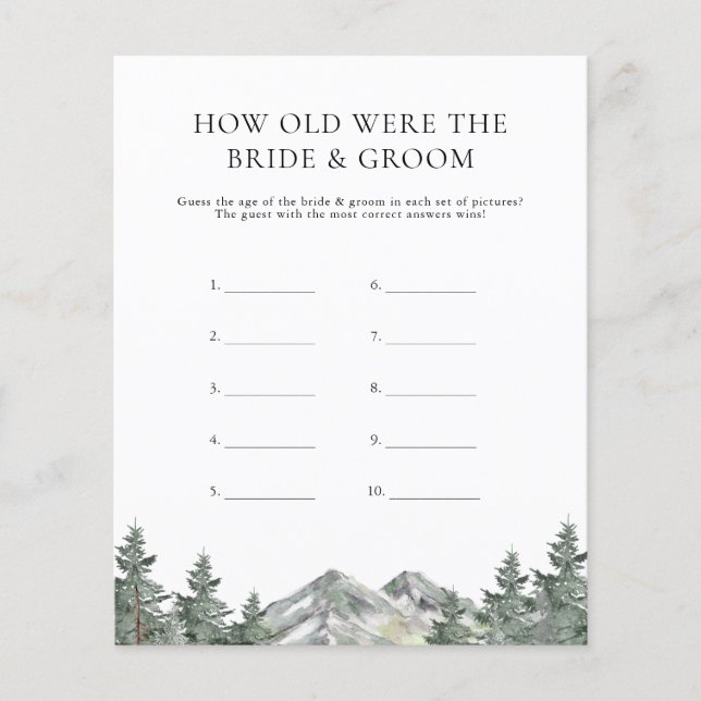 Lámina Montaña: ¿Qué edad tenían los juegos de novias y n (Anverso)