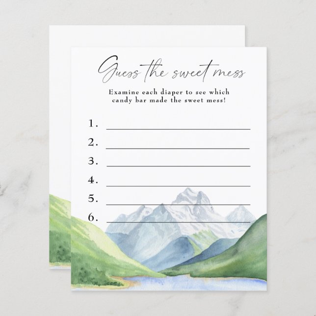 Lámina Montañas - Adivinen el juego de Sweet Mess (Anverso / Reverso)