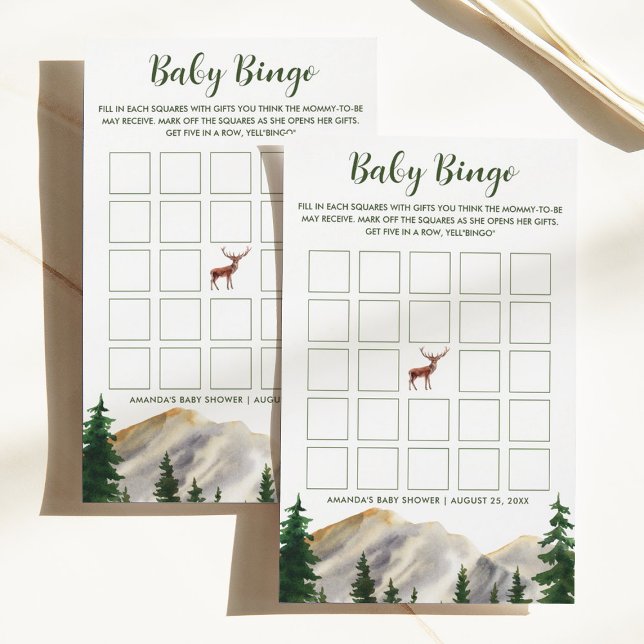 Lámina Montañas Deer Bingo Baby Shower (Subido por el creador)