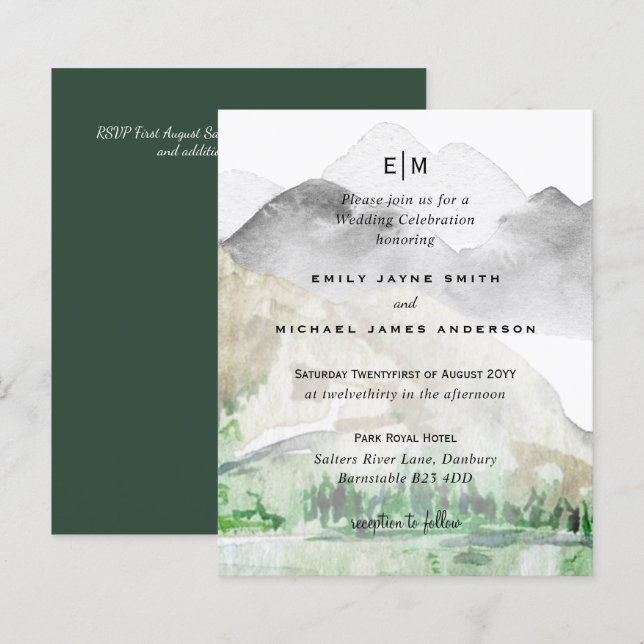 Lámina Montañas escénicas Evergreens Boda de Invierno Rús (Anverso / Reverso)