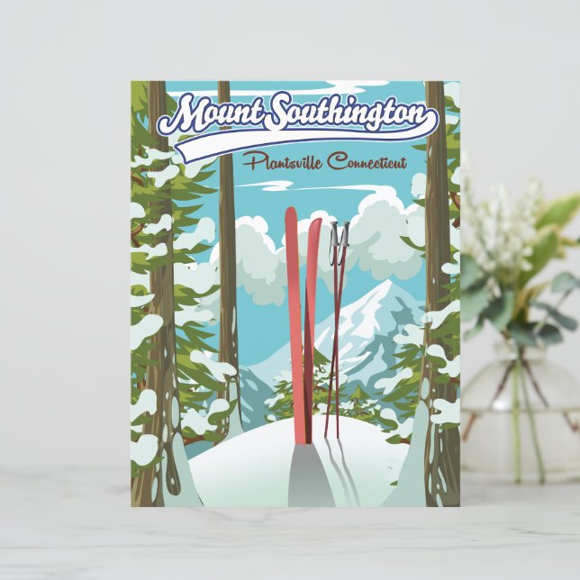 Lámina monte southington plantsville, esquí de conecticut (Anverso de pie)