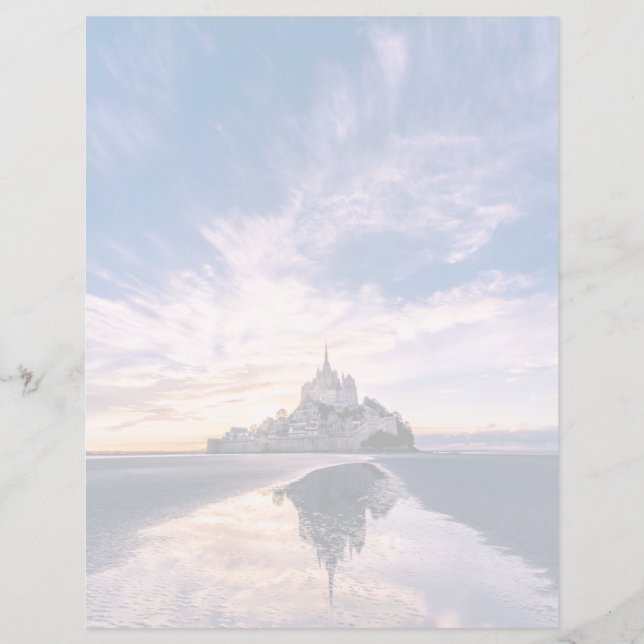 Lámina Monumentos | Mont Saint-Michel, Normandía Francia (Anverso)