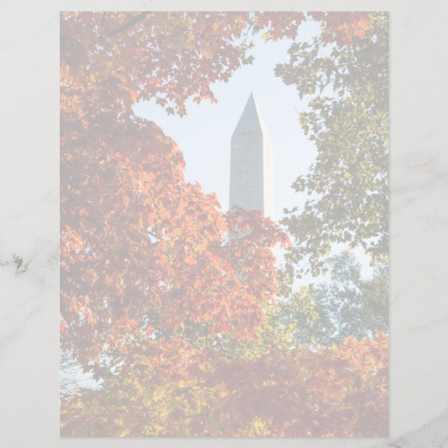 Lámina Monumentos | Monumento a Washington en otoño (Anverso)