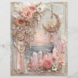 Lámina Moon Crystals Junk Journal Scrapbook Paper