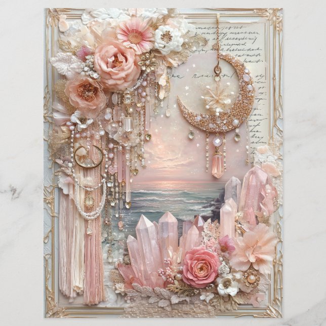 Lámina Moon Crystals Junk Journal Scrapbook Paper (Anverso)