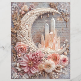 Lámina Moon Crystals Junk Journal Scrapbook Paper
