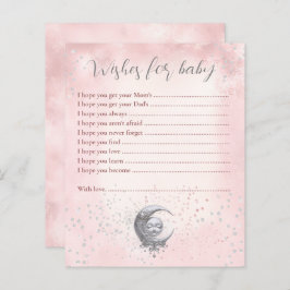 Lámina Moon Pink Wiers For Baby Card Baby Shower Game