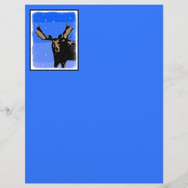 Lámina Moose in Winter - Original Wildlife Art (Anverso)