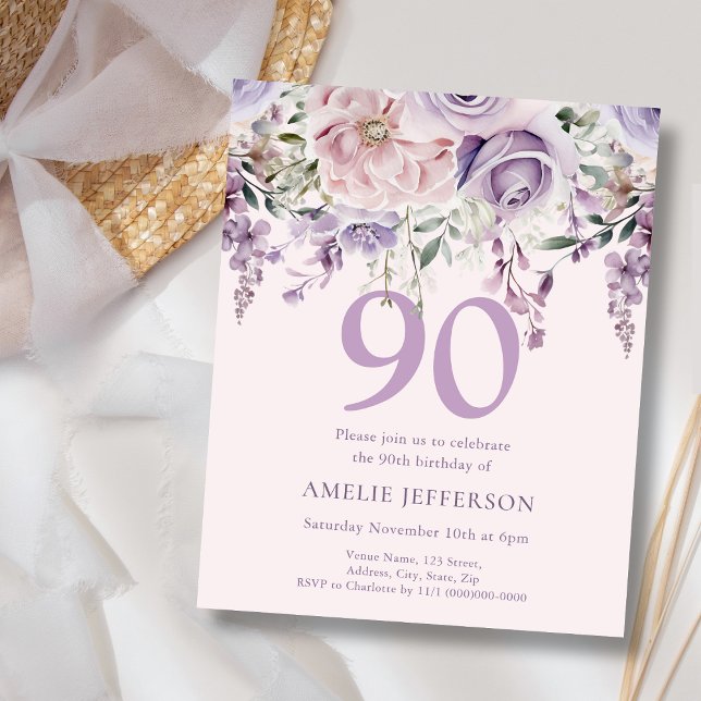 Lámina Morado Floral 90 Invitación al cumpleaños del pres (Subido por el creador)