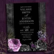 Morado gótico y Boda floral negro todo en uno