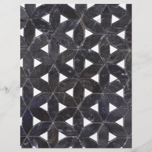 Lámina Mosaico gris de carbón vegetal patrón de flor de