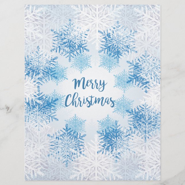Lámina MOSTRAR PATRON DE COPOS DE NIEVE Feliz Navidad (Anverso)