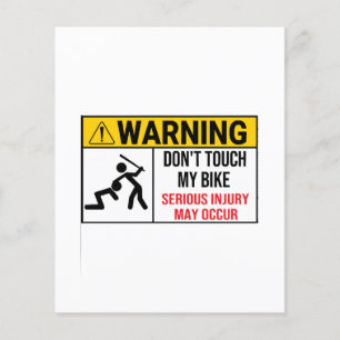 Lámina Motocicleta No toques mi advertencia de ciclismo N
