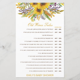 Lámina Muchacha o Chica anciana cuenta Baby Shower con re