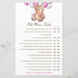 Lámina Muchacha o Chica anciana cuenta Baby Shower con re