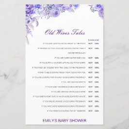 Lámina Muchacha o Chica anciana cuenta Baby Shower con re