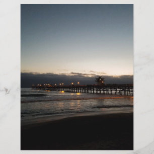 Lámina muelle de san clemente de noche océano california