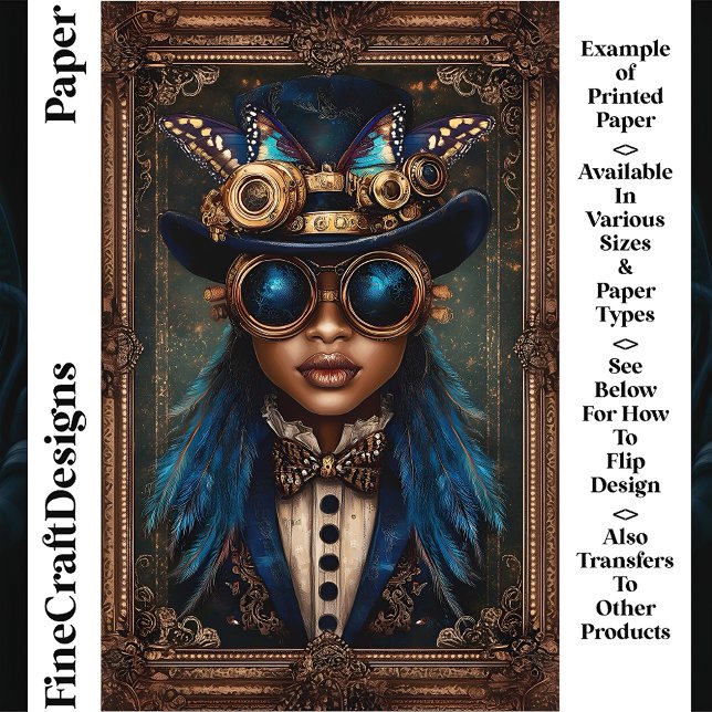Lámina Mujer africana steampunk papel para scrapbook CM7 (Subido por el creador)