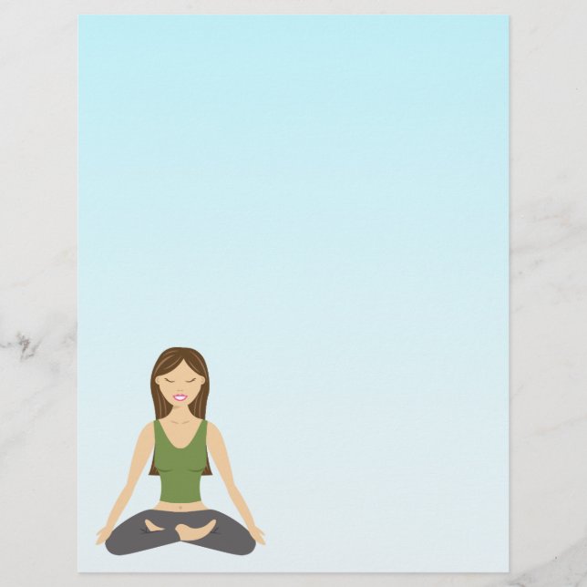 Lámina Mujer de Yoga en Postura de Loto (Anverso)