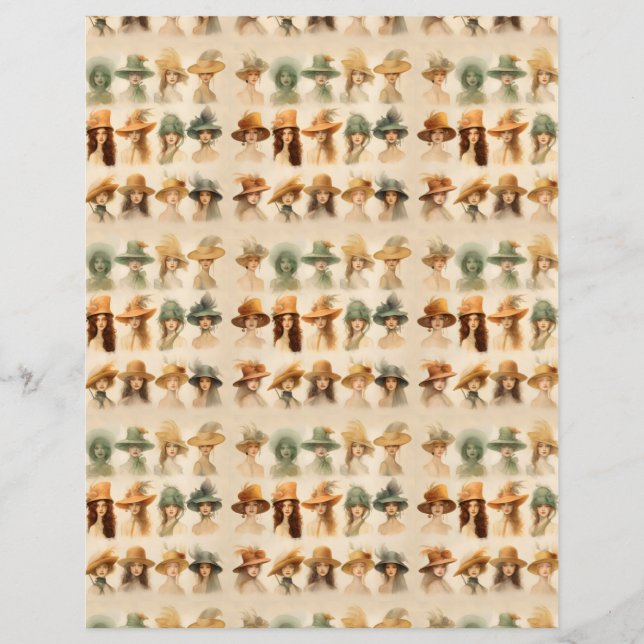 Lámina Mujeres de la época con gorras SCV 33 (Anverso)