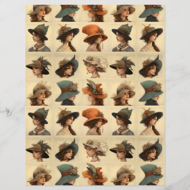 Lámina Mujeres gorras de moda SCV 3 (Anverso)