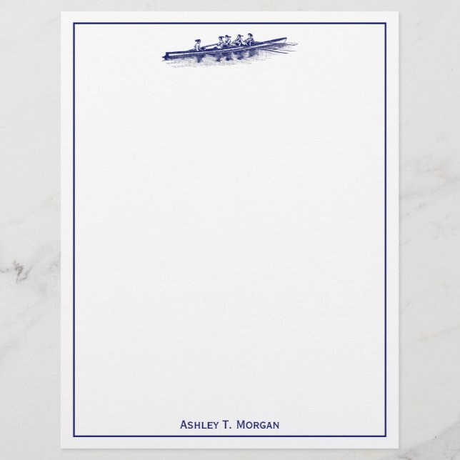 Lámina Mujeres Remo Rowers Equipo Deportes Náuticos Azul (Anverso)