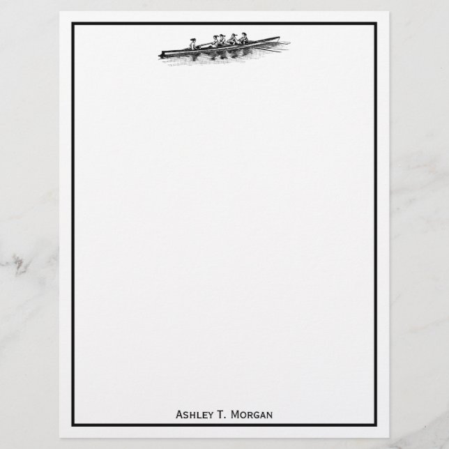 Lámina Mujeres Remo Rowers Equipo Deportes Negras (Anverso)