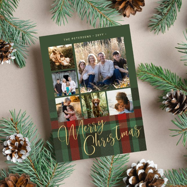 Lámina Multifoto de plaid verde rojo presupuesto Feliz Na (Subido por el creador)