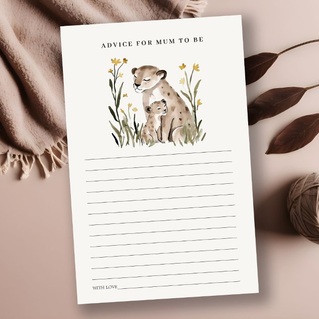 Lámina Mum Baby Tiger Foliage Advice For Mum Baby Shower (Subido por el creador)