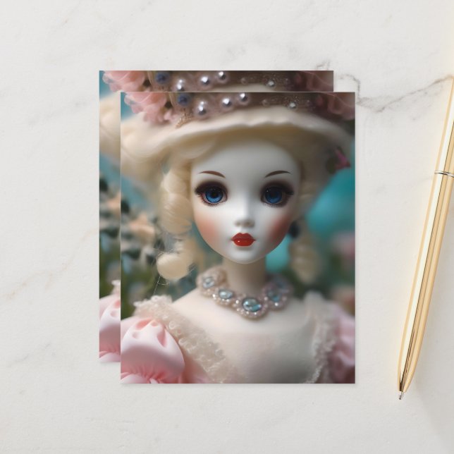 Lámina Muñeca Vintage con ojos azules, (Anverso/Reverso In Situ)