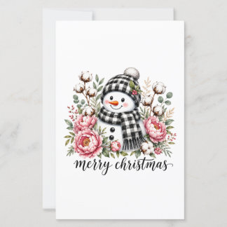 Lámina Muñeco de nieve adorable Feliz Navidad