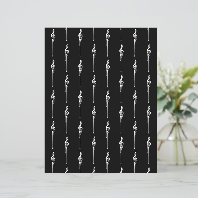 Lámina Música Motif Melding Treble Clef White y Black (Anverso de pie)