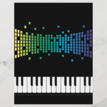 Música piano instrumental teclado multicolor