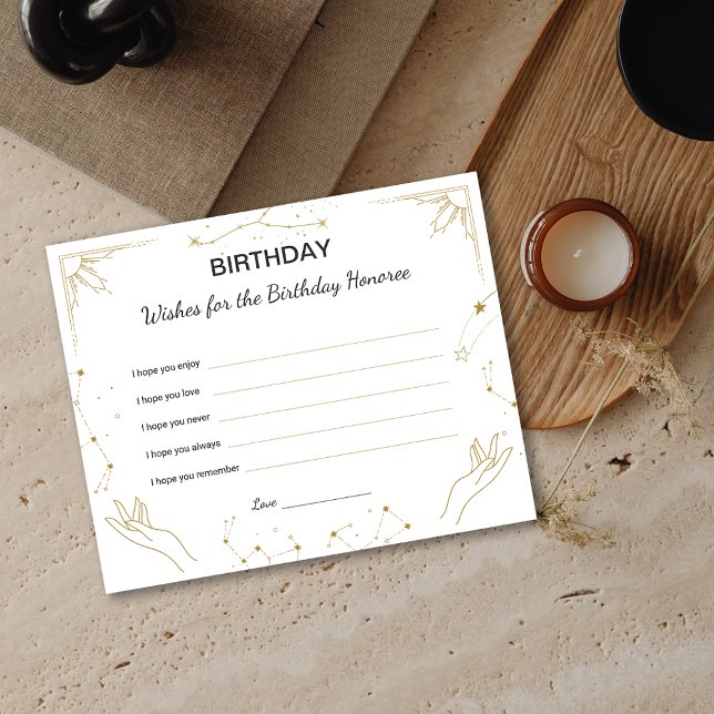 Lámina Mystic Horoscope Moon Birthday Guest Wiwight Card (Mystic Horoscope Moon Birthday Guest Wishes Card)