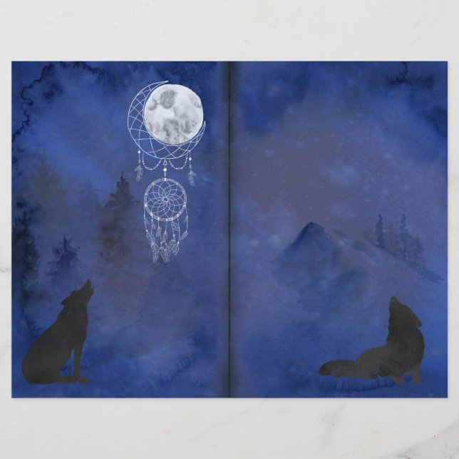 Lámina Mystic Moon Wolves Scrapbook Pages (Anverso)