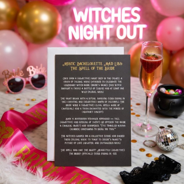 Lámina Mystic Witch Bachelorette Party Mad Libs (Subido por el creador)