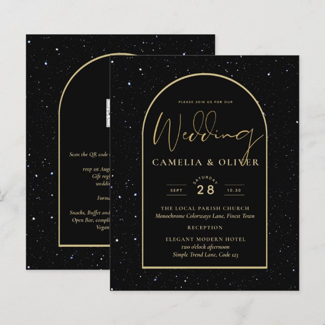 Lámina Mystique BLACK GOLD Starry Night Boda (Anverso / Reverso)