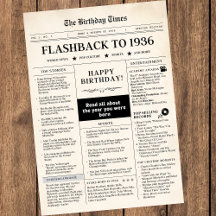 Nacido en 1936 Periódico Falso sepia