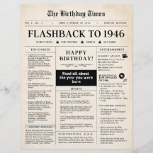 Nacido en 1946 Mock Newspaper sepia